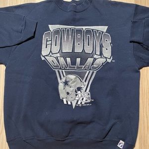 Vintage Logo 7 Dallas Cowboys Football Crewneck‎ Sweater